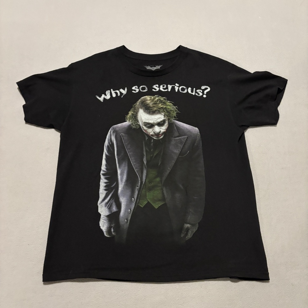 Batman The Dark Knight Movie Promo T Shirts Size Large Black Heath Ledger Joker